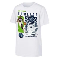 Youth Outerstuff Anthony Edwards White Minnesota Timberwolves Highlights T-Shirt