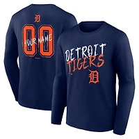 Men's Navy Detroit Tigers  Hustle Personalized Name & Number Long Sleeve T-Shirt