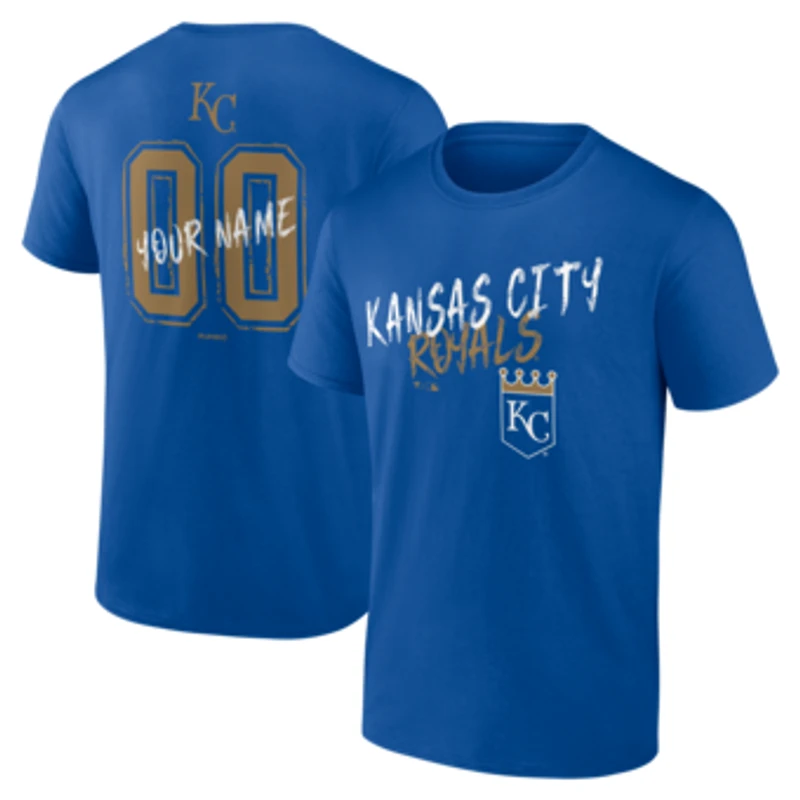 Men's Royal Kansas City Royals  Hustle Personalized Name & Number T-Shirt
