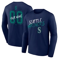 Men's Navy Seattle Mariners  Hustle Personalized Name & Number Long Sleeve T-Shirt