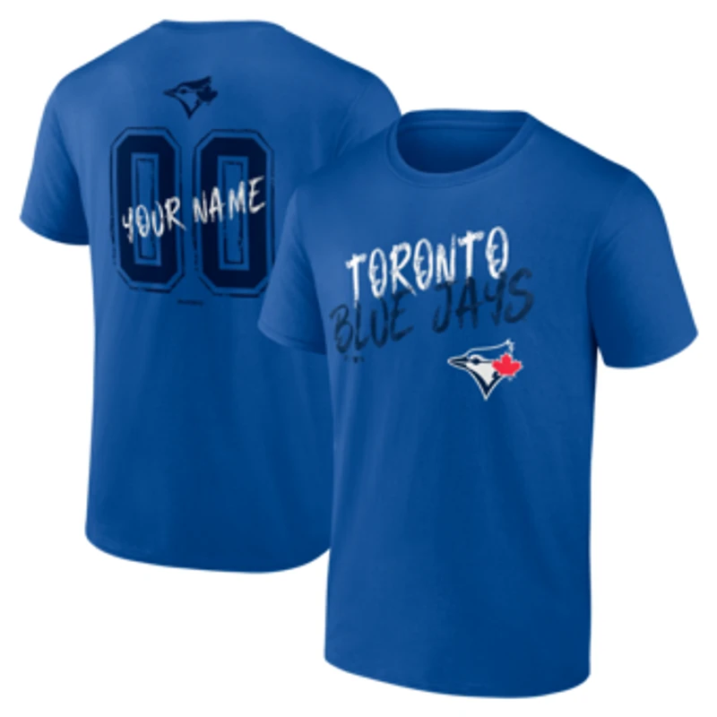 Men's Royal Toronto Blue Jays Hustle Personalized Name & Number T-Shirt