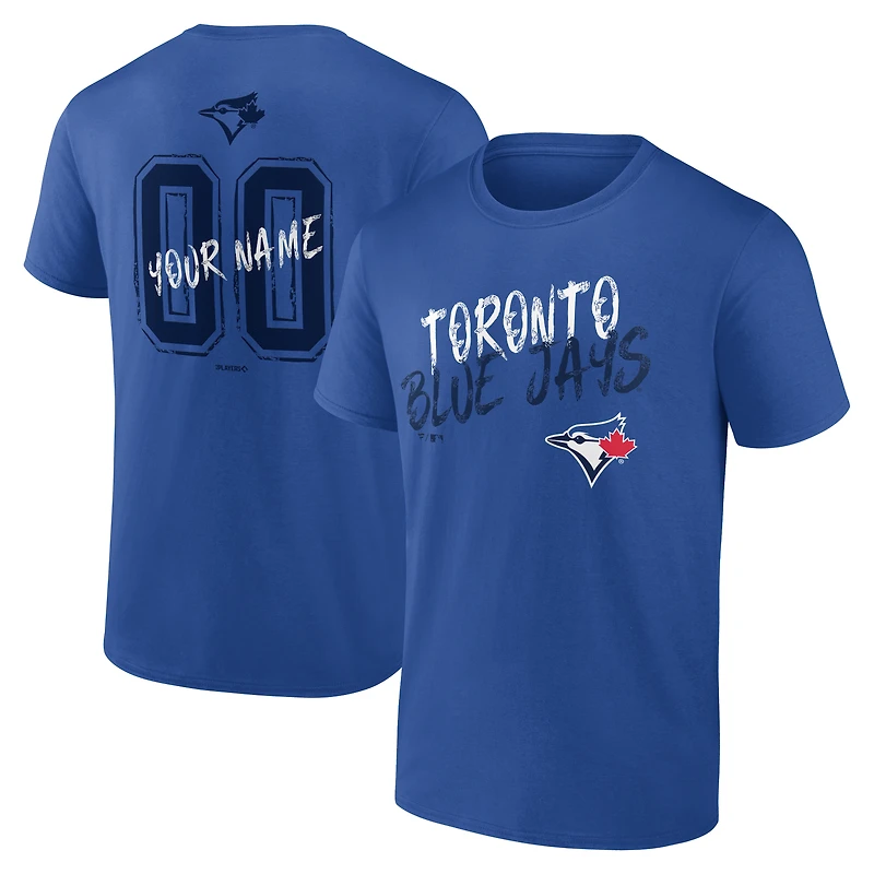 Men's Royal Toronto Blue Jays Hustle Personalized Name & Number T-Shirt
