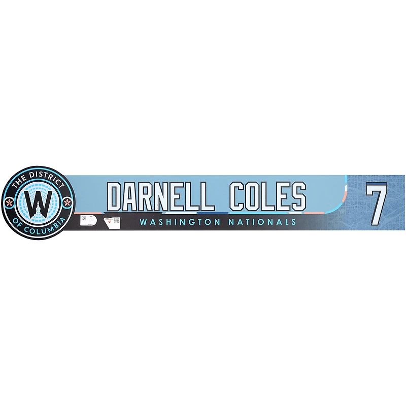 Darnell Coles Washington Nationals Staff-Issued #7 Blue City Connect Nameplate from the 2025 MLB Season