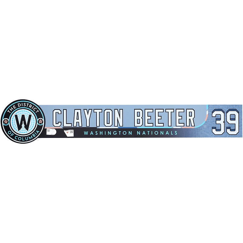 Clayton Beeter Washington Nationals Player-Issued #39 Blue City Connect Nameplate from the 2025 MLB Season
