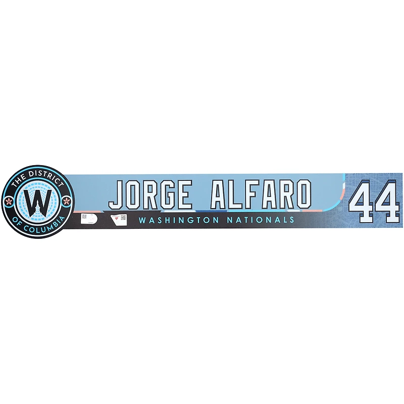 Jorge Alfaro Washington Nationals Player-Issued #44 Blue City Connect Nameplate from the 2025 MLB Season