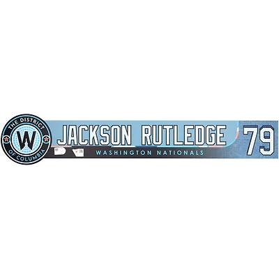 Jackson Rutledge Washington Nationals Player-Issued #79 Blue City Connect Nameplate from the 2025 MLB Season