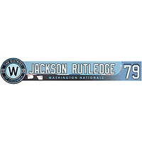 Jackson Rutledge Washington Nationals Player-Issued #79 Blue City Connect Nameplate from the 2025 MLB Season