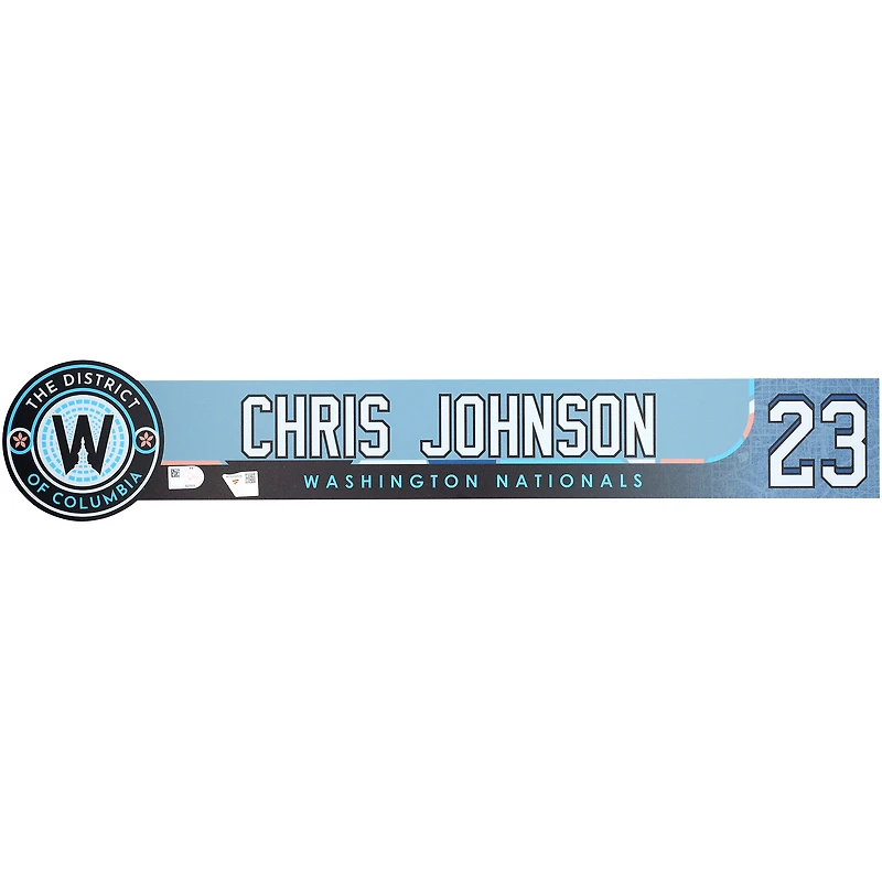 Chris Johnson Washington Nationals Staff-Issued #23 Blue City Connect Nameplate from the 2025 MLB Season