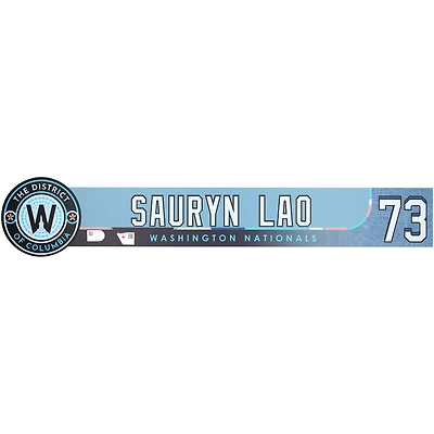 Sauryn Lao Washington Nationals Player-Issued #73 Blue City Connect Nameplate from the 2025 MLB Season