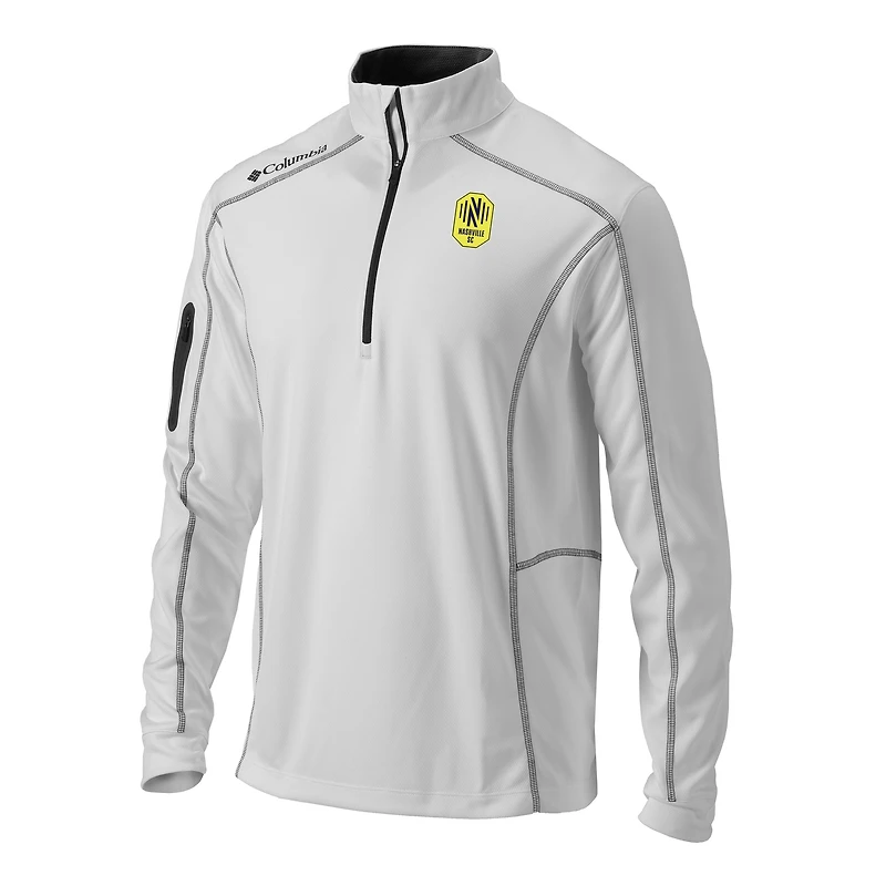 Men's Columbia White Nashville SC Omni-Wick Shotgun Quarter-Zip Pullover