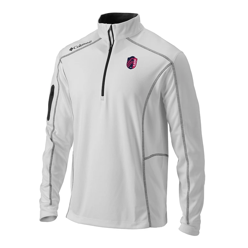Men's Columbia White St. Louis CITY SC Omni-Wick Shotgun Quarter-Zip Pullover