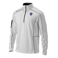 Men's Columbia White Sporting Kansas City Omni-Wick Shotgun Quarter-Zip Pullover