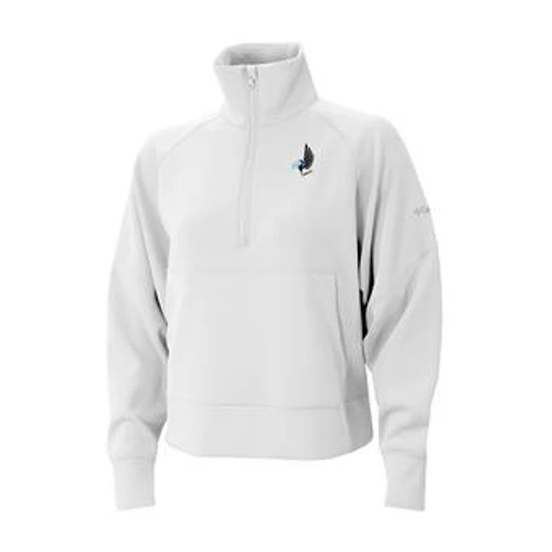 Women's Columbia White Minnesota United FC Wickhams Hills Raglan Omni-Wick Half-Zip Pullover
