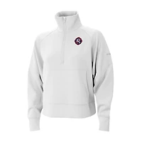 Women's Columbia White New England Revolution Wickhams Hills Raglan Omni-Wick Half-Zip Pullover