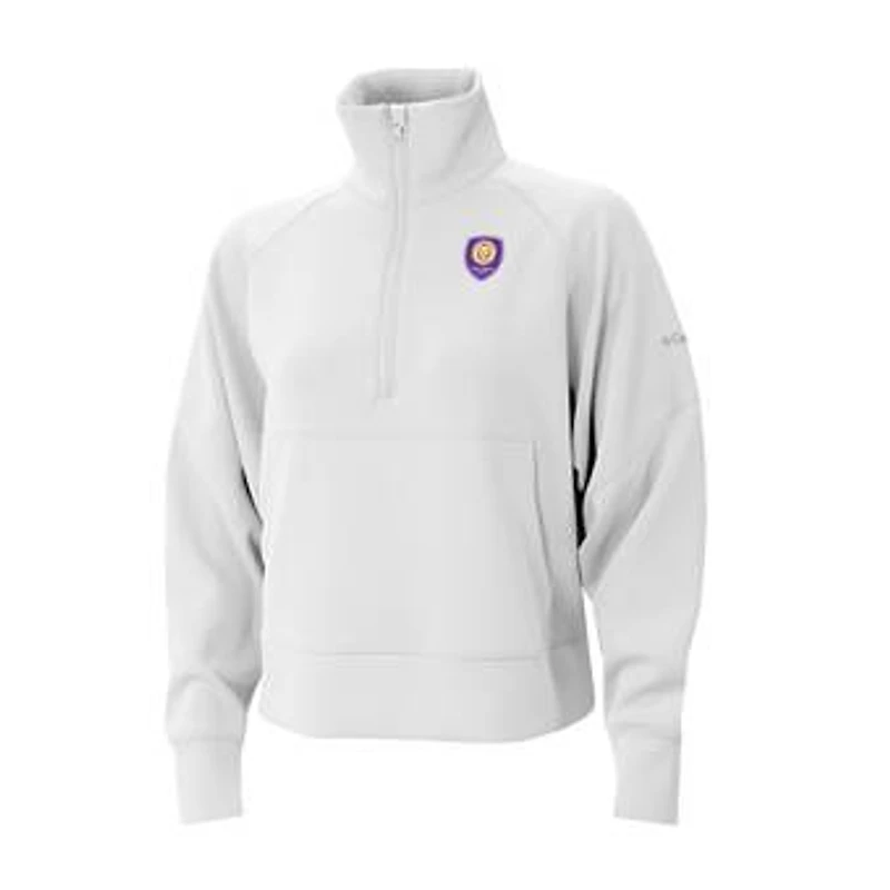 Women's Columbia White Orlando City SC Wickhams Hills Raglan Omni-Wick Half-Zip Pullover