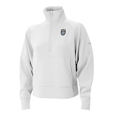 Women's Columbia White San Diego FC Wickhams Hills Raglan Omni-Wick Half-Zip Pullover