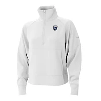 Women's Columbia White San Jose Earthquakes Wickhams Hills Raglan Omni-Wick Half-Zip Pullover