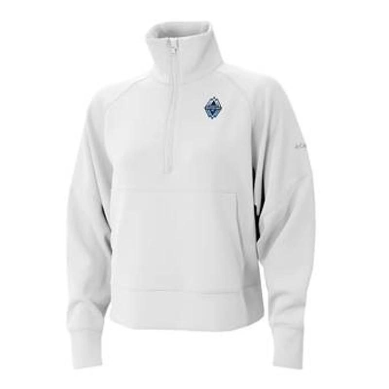 Women's Columbia White Vancouver Whitecaps FC Wickhams Hills Raglan Omni-Wick Half-Zip Pullover