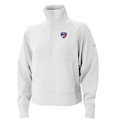 Women's Columbia White FC Dallas Wickhams Hills Raglan Omni-Wick Half-Zip Pullover