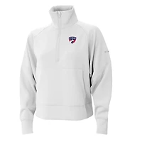 Women's Columbia White FC Dallas Wickhams Hills Raglan Omni-Wick Half-Zip Pullover
