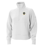 Women's Columbia White LA Galaxy Wickhams Hills Raglan Omni-Wick Half-Zip Pullover
