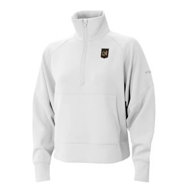 Women's Columbia White LAFC Wickhams Hills Raglan Omni-Wick Half-Zip Pullover