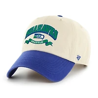 Men's '47  Natural/Royal Seattle Seahawks Two-Tone Clean Up Adjustable Hat