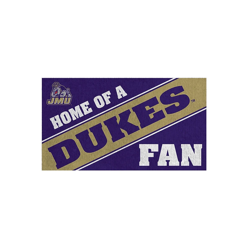 James Madison Dukes 16" x 28" Home of a Fan Indoor/Outdoor Logo Turf Mat