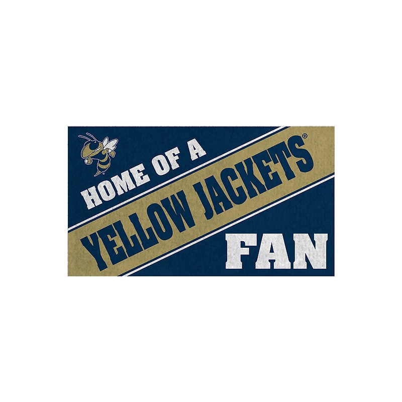 Georgia Tech Yellow Jackets 16" x 28" Home of a Fan Indoor/Outdoor Logo Turf Mat