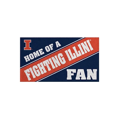 Illinois Fighting Illini 16" x 28" Home of a Fan Indoor/Outdoor Logo Turf Mat