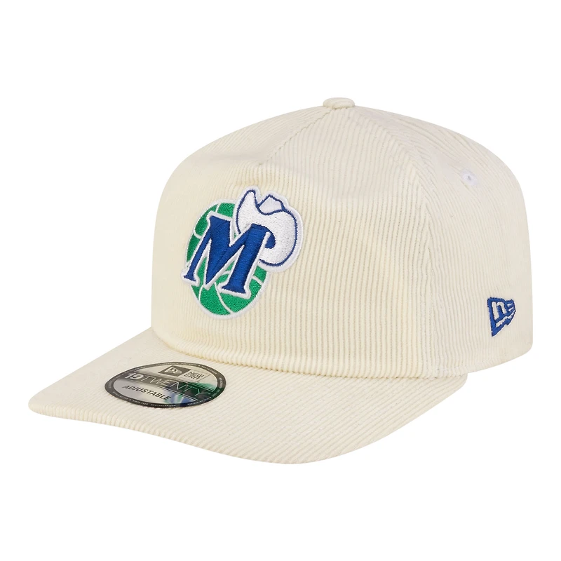 Men's New Era White Dallas Mavericks 19TWENTY 80s Chrome Corduroy Adjustable Hat
