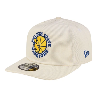 Men's New Era  White Golden State Warriors 19TWENTY 80s Chrome Corduroy Adjustable Hat