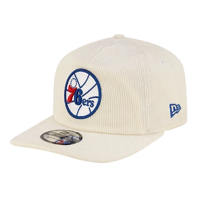 Men's New Era  White Philadelphia 76ers 19TWENTY 80s Chrome Corduroy Adjustable Hat