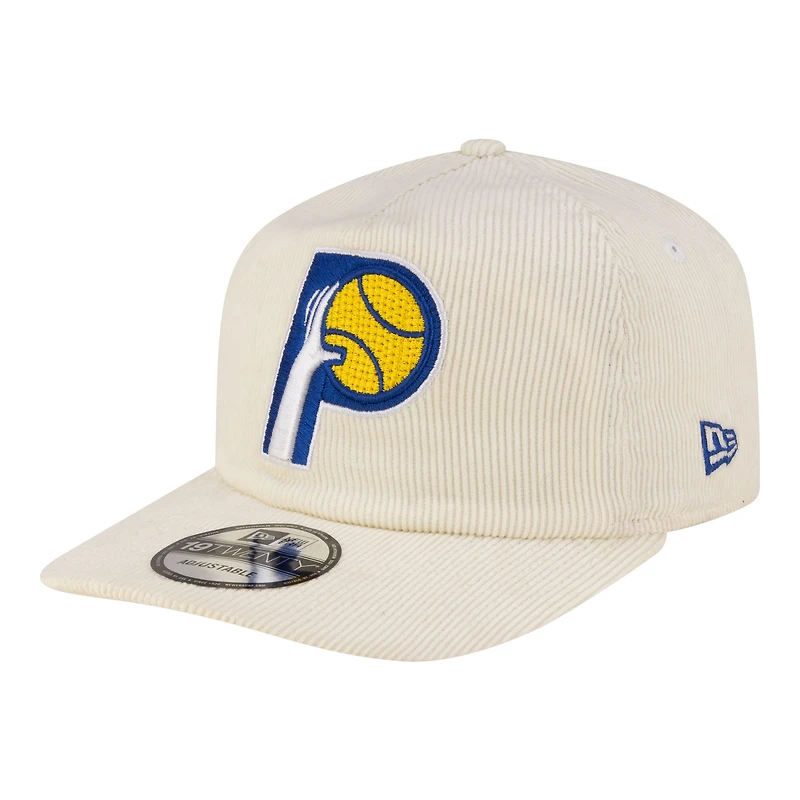 Men's New Era  White Indiana Pacers 19TWENTY 80s Chrome Corduroy Adjustable Hat