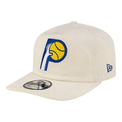Men's New Era  White Indiana Pacers 19TWENTY 80s Chrome Corduroy Adjustable Hat
