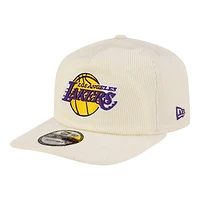 Men's New Era  White Los Angeles Lakers 19TWENTY 80s Chrome Corduroy Adjustable Hat
