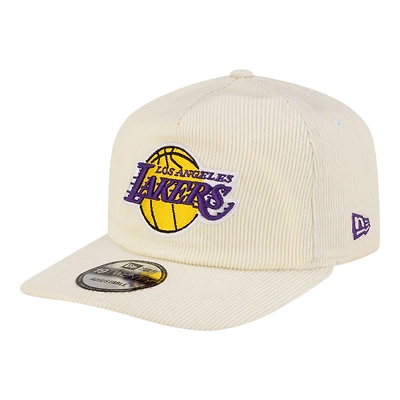 Men's New Era  White Los Angeles Lakers 19TWENTY 80s Chrome Corduroy Adjustable Hat