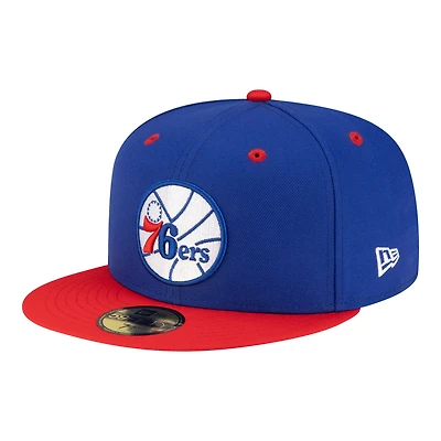 Men's New Era  Royal/Red Philadelphia 76ers 80s Throwback 59FIFTY Fitted Hat