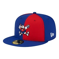 Men's New Era  Red/Royal Denver Nuggets 80s Throwback Pinwheel 59FIFTY Fitted Hat