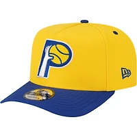 Men's New Era  Gold/Royal Indiana Pacers 80s Throwback A-Frame 9FIFTY Snapback Hat