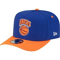 Men's New Era  Blue/Orange New York Knicks 80s Throwback A-Frame 9FIFTY Snapback Hat