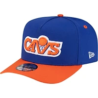 Men's New Era  Blue/Orange Cleveland Cavaliers 80s Throwback A-Frame 9FIFTY Snapback Hat