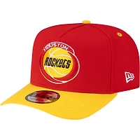 Men's New Era  Red/Gold Houston Rockets 80s Throwback A-Frame 9FIFTY Snapback Hat