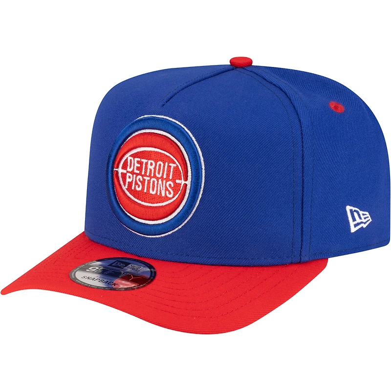 Men's New Era  Blue/Red Detroit Pistons 80s Throwback A-Frame 9FIFTY Snapback Hat