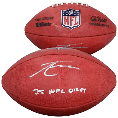 Tetairoa McMillan Carolina Panthers Autographed Duke Full Color Football with "25 NFL OROY" Inscription