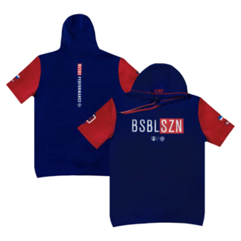 Men's Baseball Lifestyle 101 Blue/Red Dominican Republic Baseball 2026 World Baseball Classic Short Sleeve Hoodie