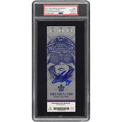 Auston Matthews Toronto Maple Leafs Autographed Rookie Season PSA Authenticated Auto 10 Ticket from February 7, 2017