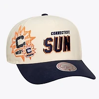 Unisex Mitchell & Ness Cream Connecticut Sun Cooperstown Collection Big Time Pro Crown Snapback Hat