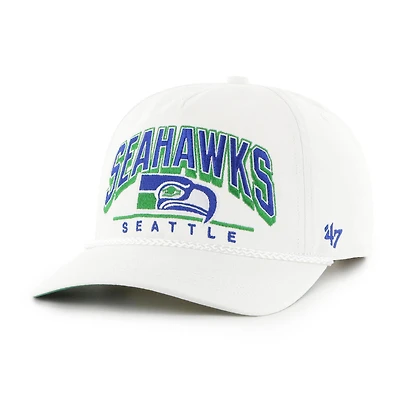 Men's '47  White Seattle Seahawks Coltrane Throwback Rope Hitch Adjustable Hat