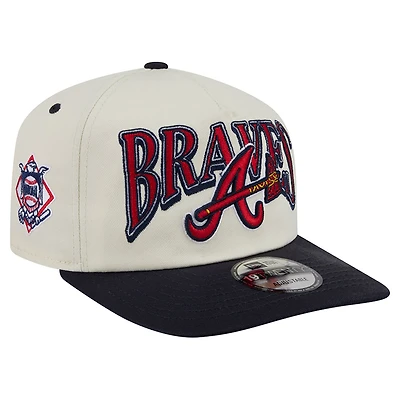 Men's New Era Cream/Navy Atlanta Braves Vintage 19TWENTY Adjustable Hat